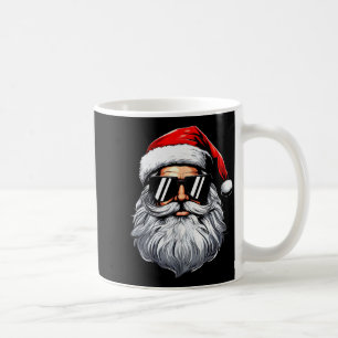 Santa Face Retro Sungles Christmas Shirts For Mens Coffee Mug