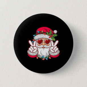 Santa Face Retro Sungles Christmas Xmas  2 Inch Round Button