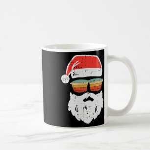 Santa Face Retro Sungles Christmas Xmas Men Women Coffee Mug