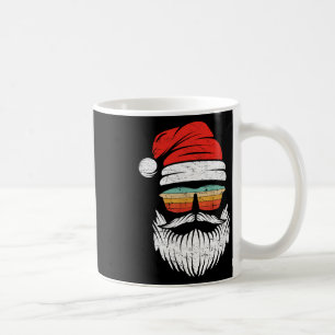 Santa Face Retro Sungles Christmas Xmas Men Women Coffee Mug