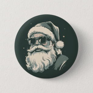 Santa Face Sunglasses Christmas Xmas Retro 2 Inch Round Button