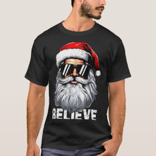 Santa Face Sungles Believe Christmas Shirts For Bo
