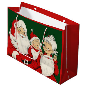 Santa Family Christmas Large Gift Bag