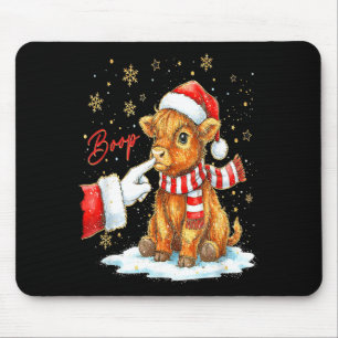 Santa Farmer Funny Western Hand Boop Christmas Hig Mouse Pad