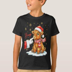 Santa Farmer Funny Western Hand Boop Christmas Hig T-Shirt