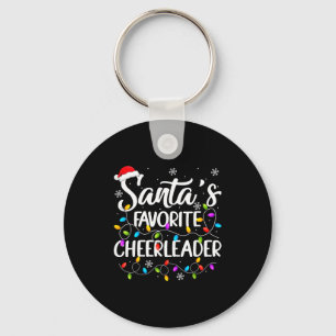 Santa Favorite Cheerleader Christmas Funny Cheerle Keychain