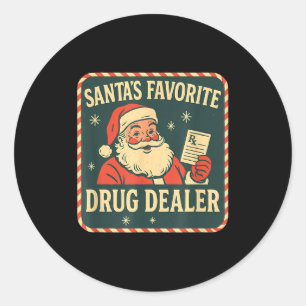 Santa Favorite Drug Er Christmas Pharmacy Tech Nur Classic Round Sticker