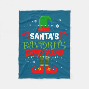 Santa Favorite Ortho Squad Elf Orthodontist Christ Fleece Blanket