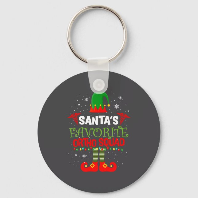 Santa Favorite Ortho Squad Elf Orthodontist Christ Keychain (Front)