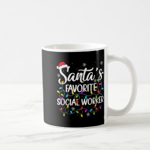 Santa Favorite Social Worker Christmas Lights Fami Coffee Mug