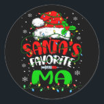 Santa Favourite Medical Istant Christmas Ma  Classic Round Sticker<br><div class="desc">Santa Favourite Medical Istant Christmas Ma</div>