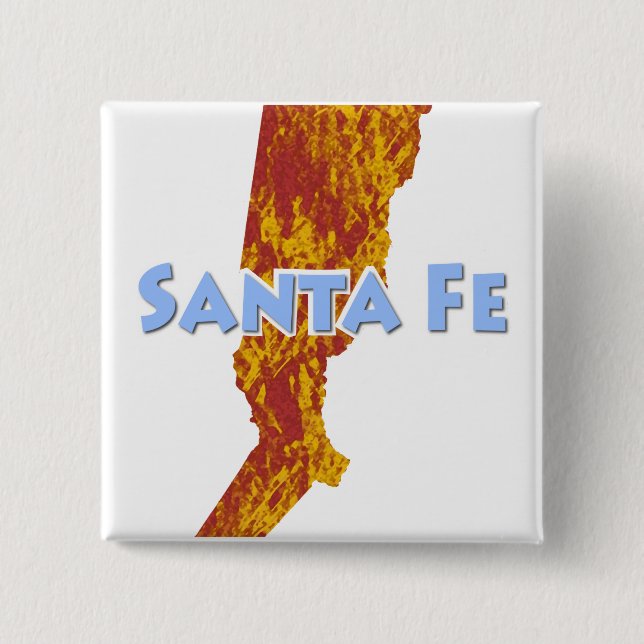 Santa Fe 2 Inch Square Button (Front)