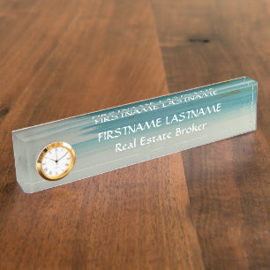 Santa Fe Abstract Art Real Estate Desk Nameplate