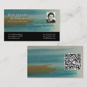 Santa Fe Abstract Art Realtor QR Code Business Card