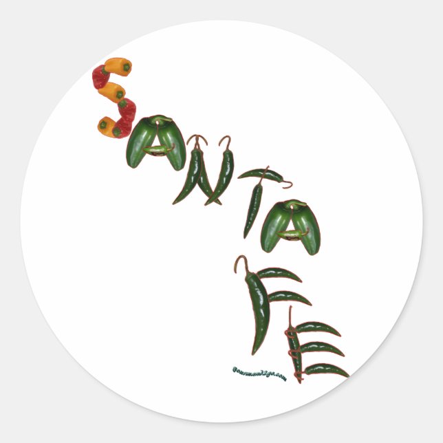 Santa Fe Chili Peppers Classic Round Sticker (Front)