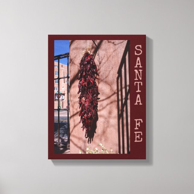 Santa Fe Chili Ristra with Shadows Canvas Print (Front)