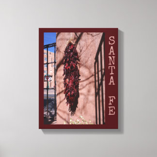 Santa Fe Chili Ristra Wrapped Canvas Print
