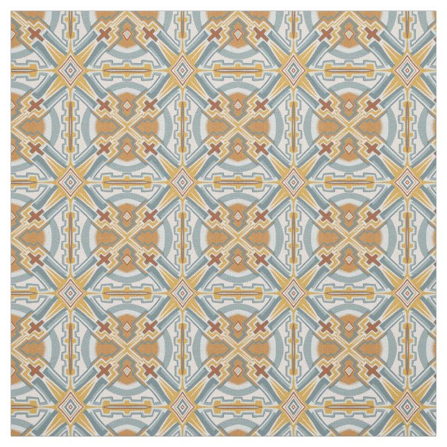 Santa Fe Geometric Tile Pattern Fabric (Swatch)