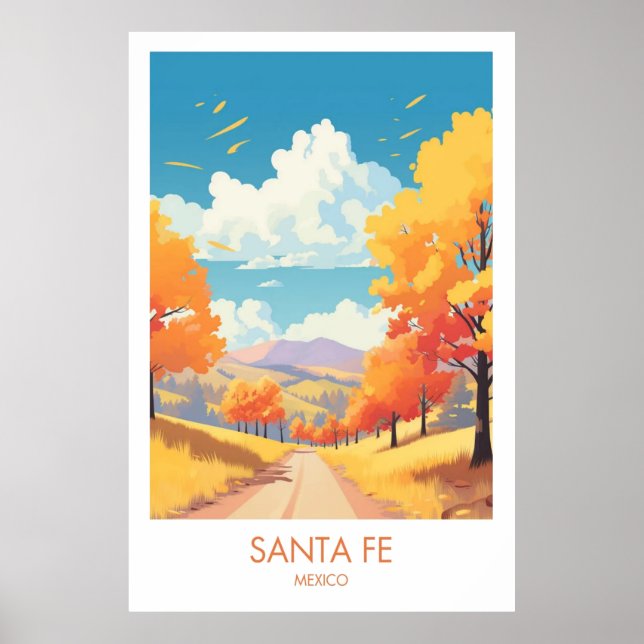Santa Fe Mexico City Travel Print Poster (Front)