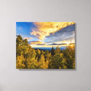 Santa Fe National Forest at Sunset in Autumn Canvas Print