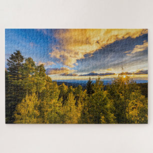 Santa Fe National Forest at Sunset in Autumn Jigsaw Puzzle