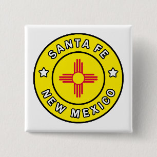 Santa Fe New Mexico 2 Inch Square Button