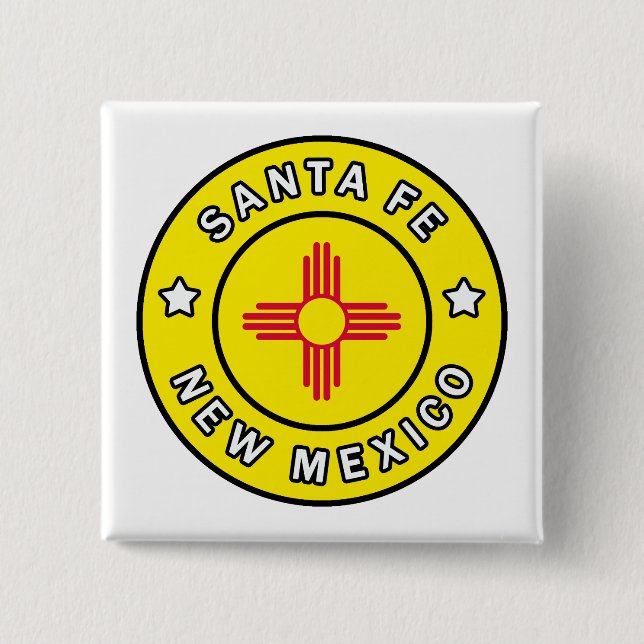 Santa Fe New Mexico 2 Inch Square Button (Front)