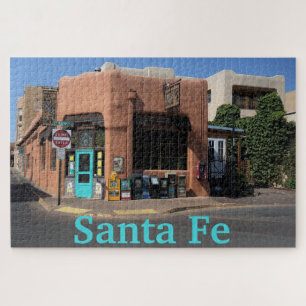 Santa Fe New Mexico Adobe and Turquoise Doors Jigsaw Puzzle