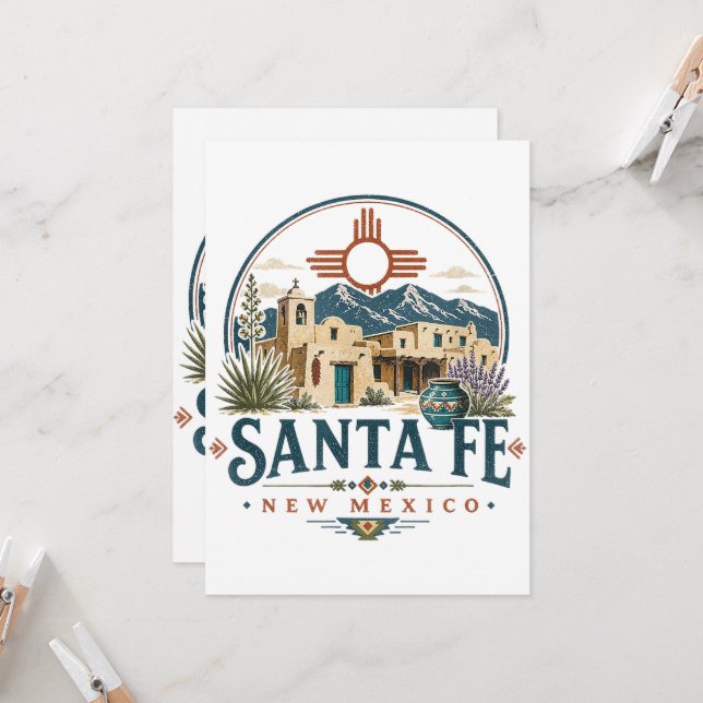 Santa Fe New Mexico Adobe Architecture Southwest Invitation (Front/Back In Situ)