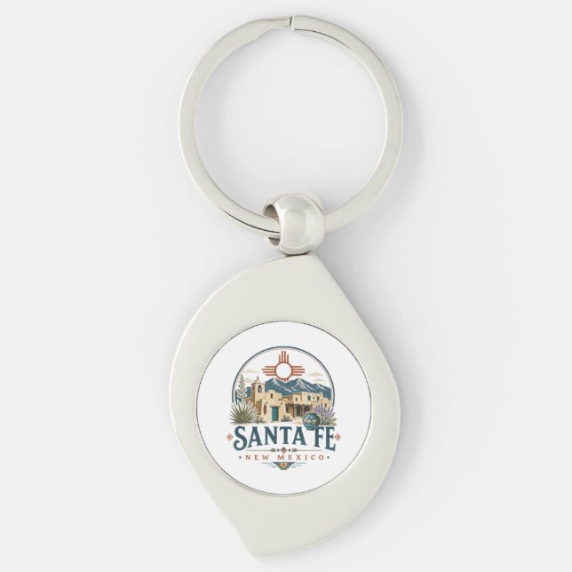 Santa Fe New Mexico Adobe Architecture Southwest Keychain (Front)