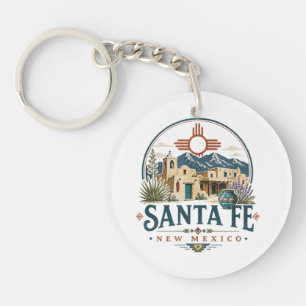 Santa Fe New Mexico Adobe Architecture Southwest Keychain