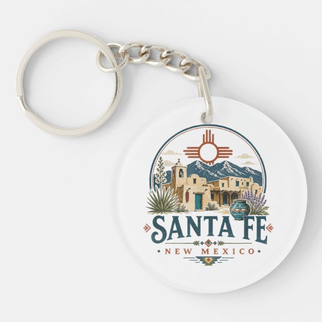 Santa Fe New Mexico Adobe Architecture Southwest Keychain (Front)