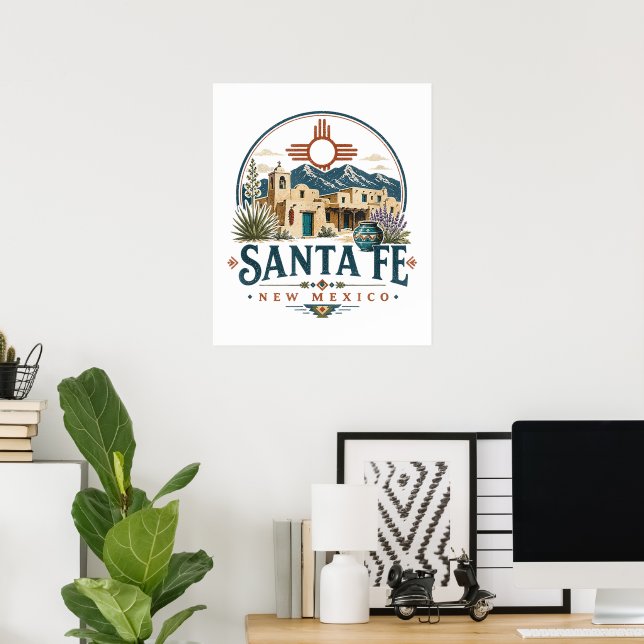 Santa Fe New Mexico Adobe Architecture Southwest Poster (Home Office)