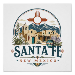 Santa Fe New Mexico Adobe Architecture Southwest Poster
