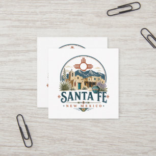 Santa Fe New Mexico Adobe Architecture Southwest Square Business Card
