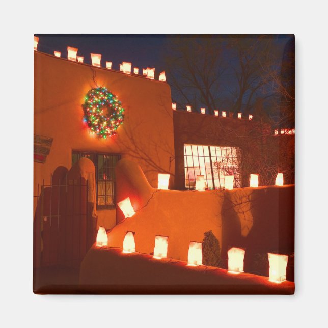 Santa Fe New Mexico Christmas  Magnet (Front)