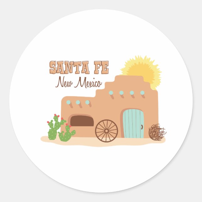 Santa Fe New Mexico Classic Round Sticker (Front)