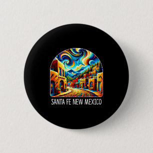 Santa Fe New Mexico - Expressionism Art -  2 Inch Round Button