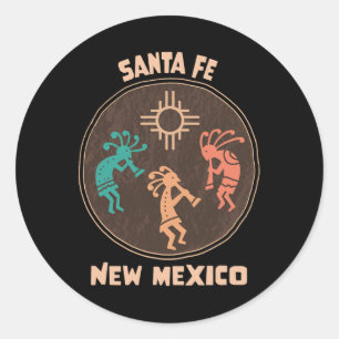 Santa Fe New Mexico Kokopelli Vacation Souvenir Classic Round Sticker