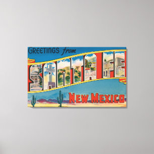 Santa Fe, New Mexico - Large Letter Scenes Canvas Print