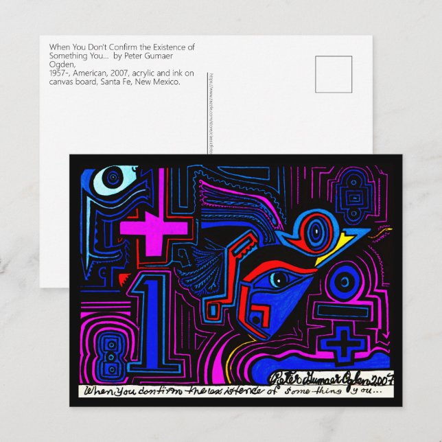 Santa Fe New Mexico Outsider Postmodern Art Postcard (Front/Back)