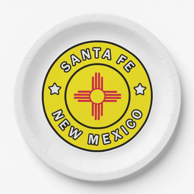 Santa Fe New Mexico Paper Plate (Front)