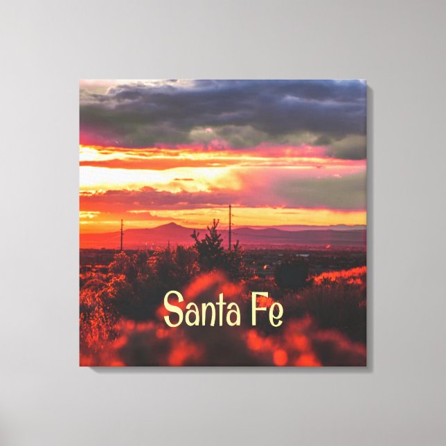 Santa Fe New Mexico Sun Set Canvas Print (Front)