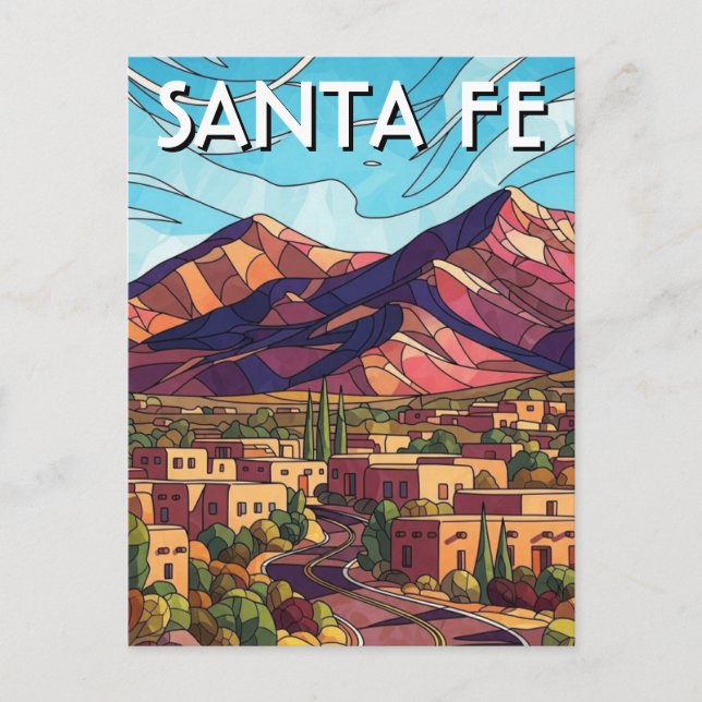 Santa Fe New Mexico Travel Postcard (Front)