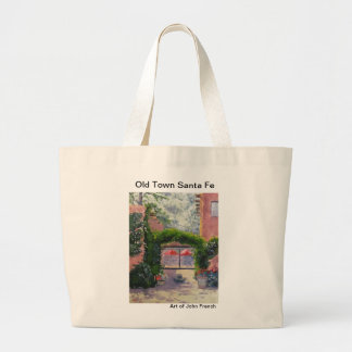 Santa Fe, NM oil painting by John French Large Tote Bag