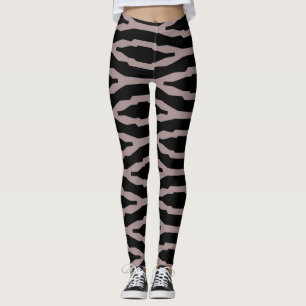 Santa Fe Pink & Black Geometric Modern Pattern Leggings
