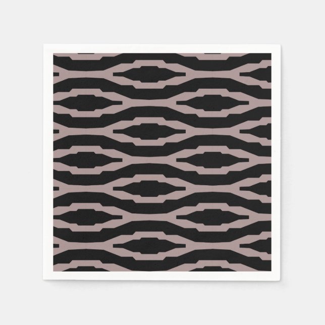 Santa Fe Pink & Black Geometric Modern Pattern Napkin (Front)
