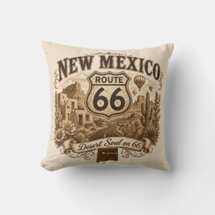 Santa Fe Route 66 Americana Accent Throw Pillow