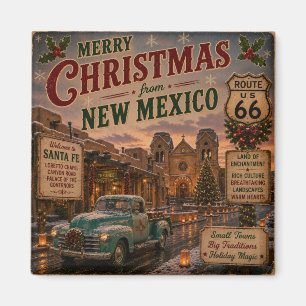 Santa Fe Route 66 Holiday Keepsake Magnet