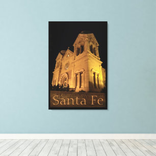 Santa Fe St. Francis Cathedral at Night Canvas Print